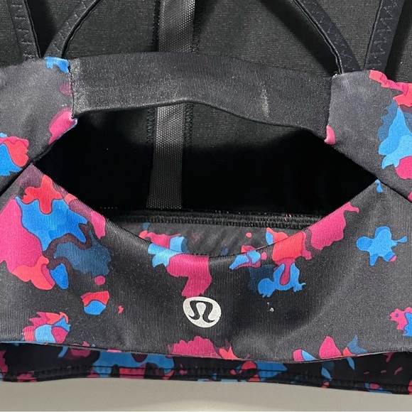 Lululemon Clip-In Long Line Bra Dandy Digie Multi Black Rare - Picture 11 of 16